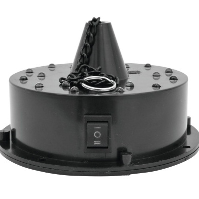 Base redonda preta com interruptor, corrente e peça cónica