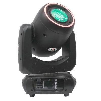 Luz profissional de palco moving head preta com lente verde