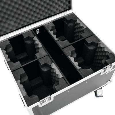 Caixa de transporte em alumínio com interior acolchoado em espuma preta