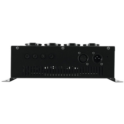 Aparelho eletrónico preto com ventoinhas e portas frontais