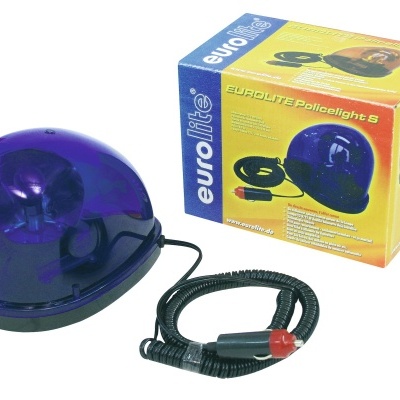 Luz de sinalização roxa com cabo e caixa da marca Eurolite