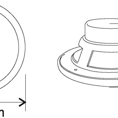 Desenho técnico de coluna com dimensões de 165 mm de diâmetro e 75 mm de altura