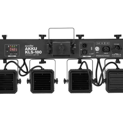 Dispositivo de luz preto EuroLite AKKU KLS-180 com quatro luzes quadradas