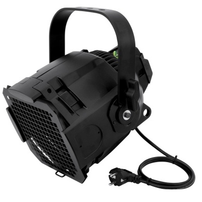 Projetor de luz preto com suporte e cabo