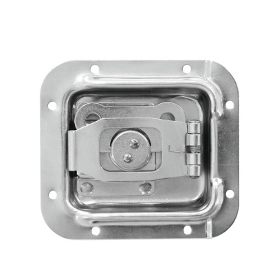 Fecho metálico quadrado com pestana central