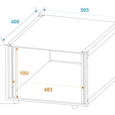 Desenho técnico de estrutura cúbica com dimensões marcadas