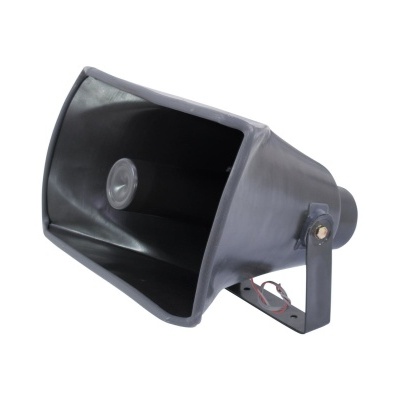 Altifalante tipo corneta preto com suporte metálico