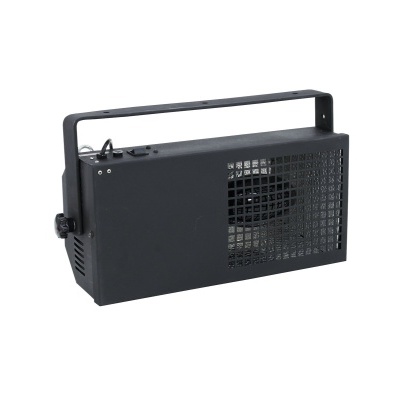 Aparelho electrónico preto com grelha frontal e suporte