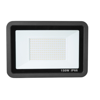 Projetor LED retangular preto com texto 150W IP66
