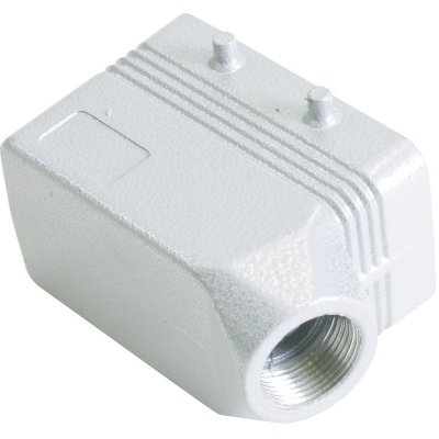 Caixa metálica branca retangular com rosca metálica interna