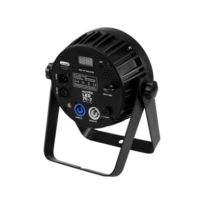 Luz LED preta redonda com botões e visor digital