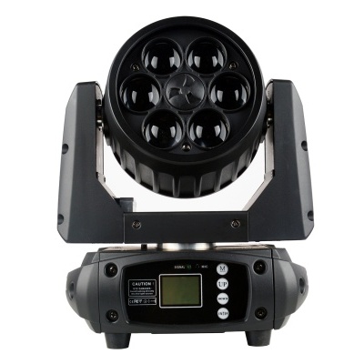Luz de palco móvel preta com onze lentes e base digital