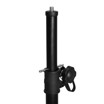 suporte ou tripé preto com parafuso e botão de aperto