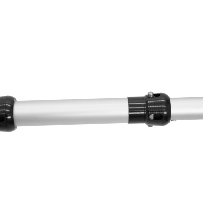 Barra extensível metálica branca com pontas pretas