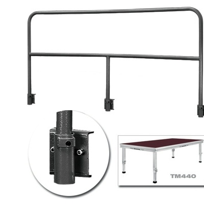 Barra de proteção metálica preta para estrutura retangular