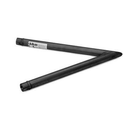 Peça preta em forma de V com rótulo CULUS