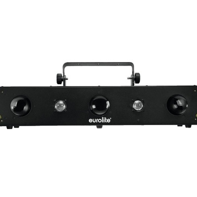 Barra de luz preta Eurolite com quatro lentes e LEDs