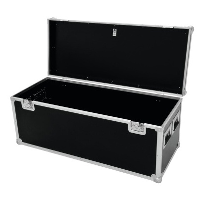 mala rígida preta com estrutura metálica aberta