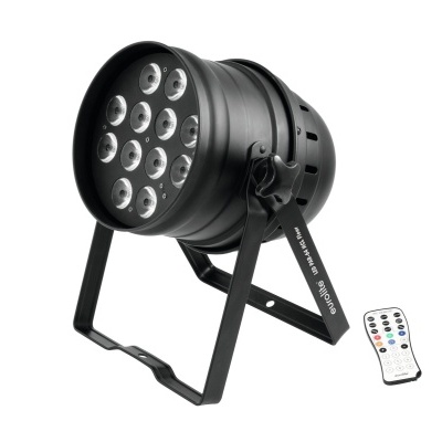 Projetor de luz LED preto com telecomando