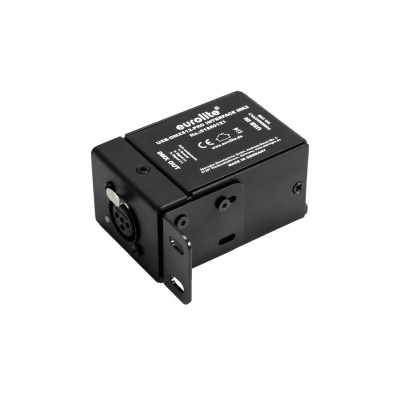 Dispositivo eletrónico preto com conector XLR e texto Eurotildo Automation