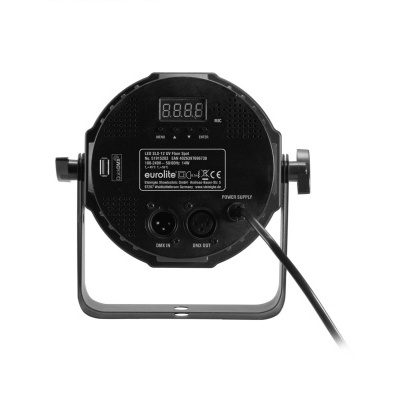 Luz redonda preta com display digital e suporte metálico