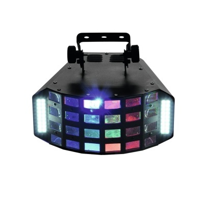 Luz LED para efeitos com painéis coloridos e estrutura preta