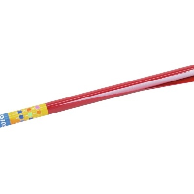 Rolo de papel autocolante vermelho com etiqueta colorida