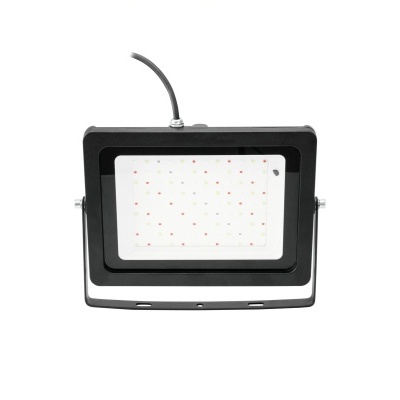 Refletor LED retangular preto com LEDs vermelhos e amarelos