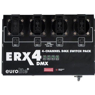 Pack de interruptores DMX preto de 4 canais Eurolite ERX 4.