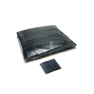 Pacote de material preto dobrado com seis tiras finas pretas