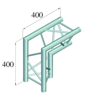 estrutura metálica truss tubular azul clara 400x400 mm