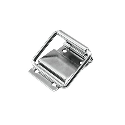Fecho metálico prateado com alça articulada quadrada
