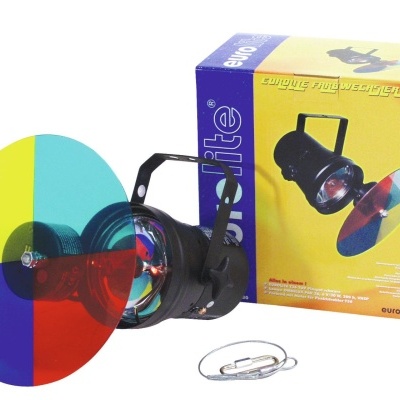 Projetor de luz com disco colorido e embalagem