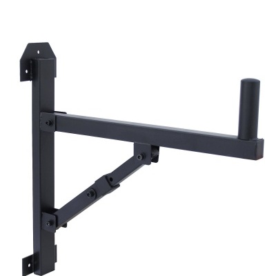 Suporte de parede em metal preto com encaixe cilíndrico