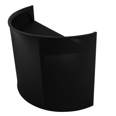 Balcão de receção preto curvado