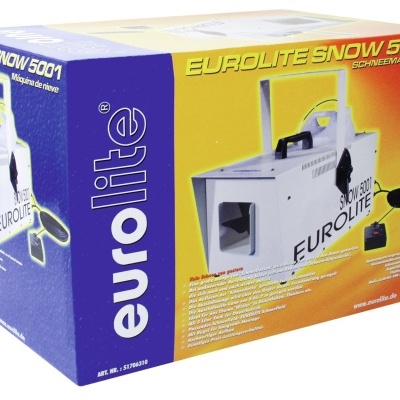Caixa da máquina de efeitos de neve Eurolite Snow 5001 em amarelo e azul