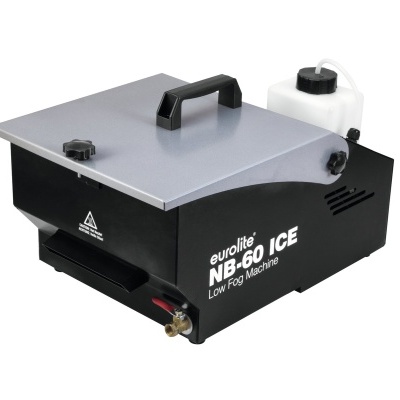 Máquina de gelo seco e névoa Eurolite NB-60 ICE preta e prateada com tanque branco