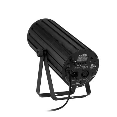 Projetor LED cylindrical preto da marca Evolve com visor digital e suporte