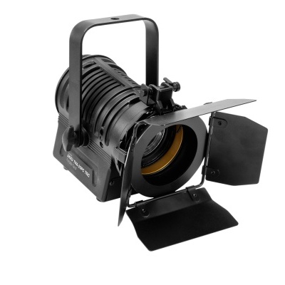 Projetor de luz preto com abas ajustáveis e alça superior