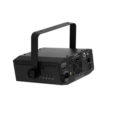 Equipamento eletrónico preto para iluminação com alça e ventoinha