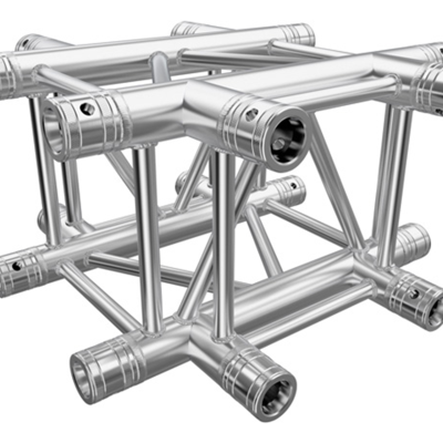 Estrutura metálica modular em forma de cubo