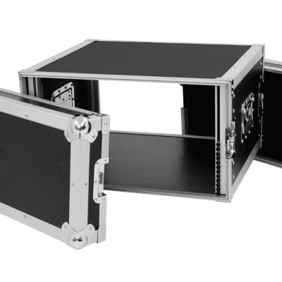 Mala preta aberta com armação metálica prateada