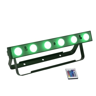 Luz LED de palco verde com controlo remoto
