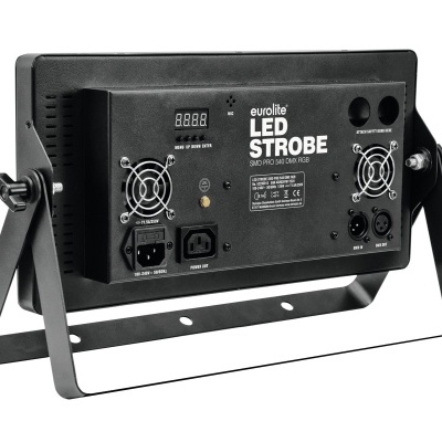 Dispositivo LED Eurolite LED Strobe preto com painel traseiro e suporte metálico