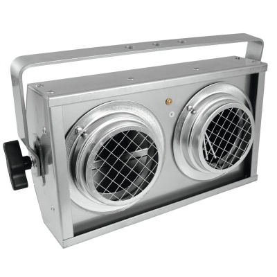 Luz de palco metálica com duas lentes e alça ajustável