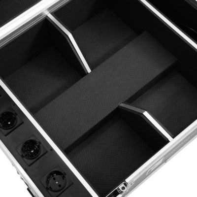 Mala de transporte com interior em espuma e tomadas elétricas embutidas