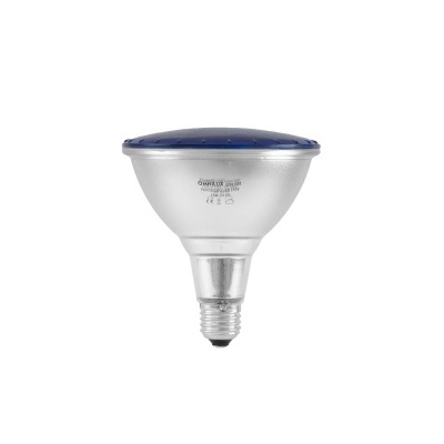 Lâmpada LED PAR38 da Osram com base metálica prateada e topo azul escuro