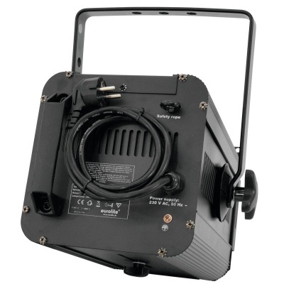 Projetor de luz preto com cabo elétrico e suporte ajustável