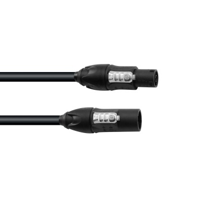 Cabo de áudio preto com conectores XLR macho e fêmea