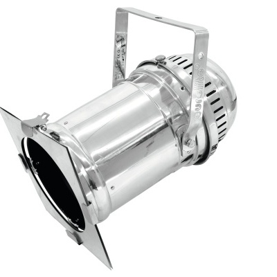 Refletor metálico cromado para iluminação de palco com suporte em U